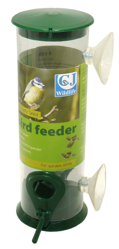 CJ Wildlife Discovery Plastic Window Seed Feeder Green 2 Port